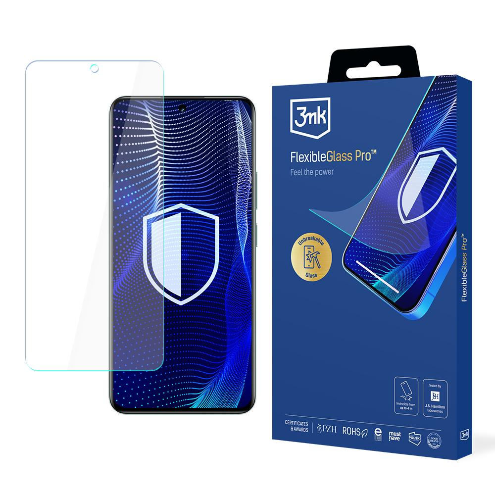 Pokazano ochraniacz ekranu oraz niebieskie pudełko z nazwą produktu 'FlexibleGlass Pro'.
