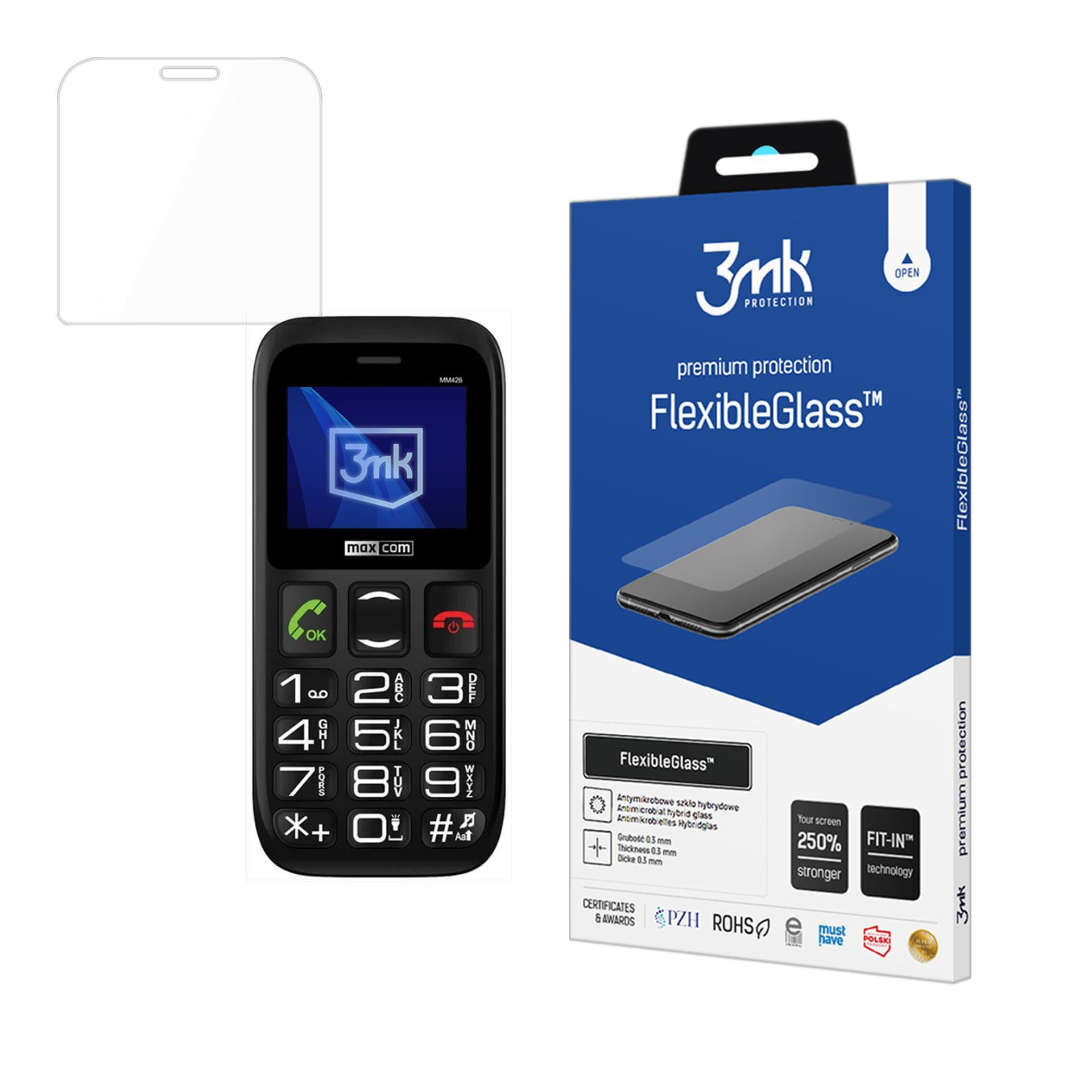 L'immagine mostra un telefono cellulare, una protezione per lo schermo e una scatola di protezione per lo schermo. Il telefono ha una tastiera e uno schermo.