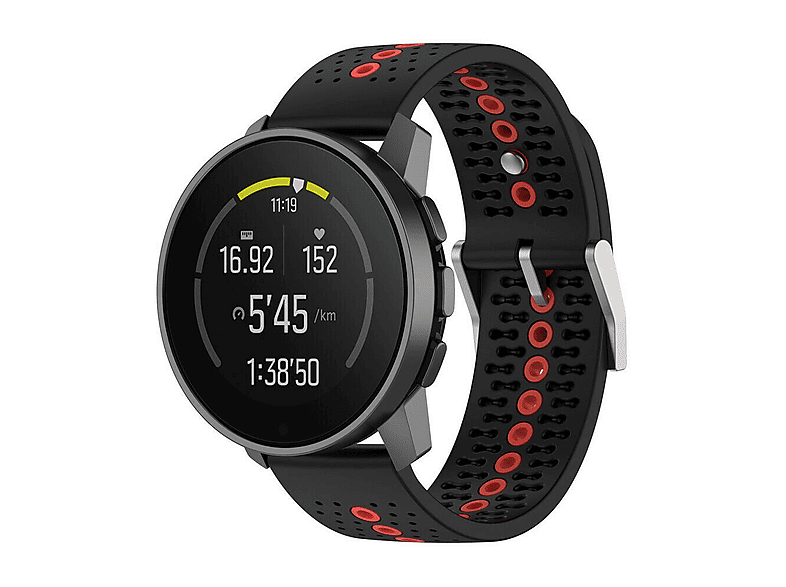 STRAP-IT© sport band geschikt voor Band 6 Smartwatch bandje Zwart, Rood