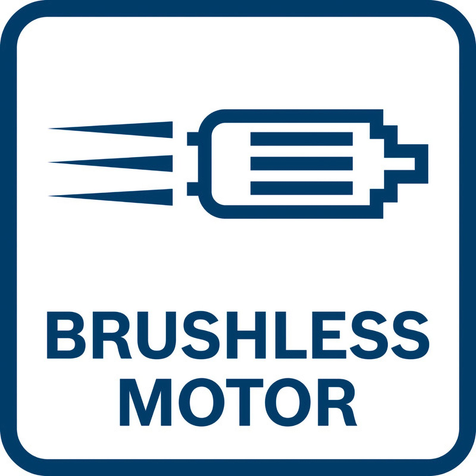 Ein weißer Hintergrund mit einem Logo mit der Aufschrift 'BRUSHLESS MOTOR'.