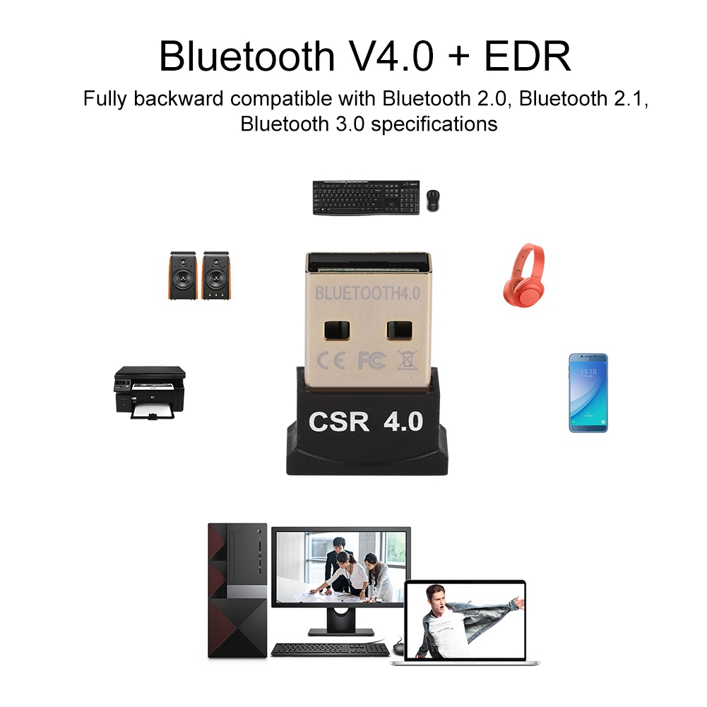 Ein Bild mit einem Bluetooth 4.0 Adapter und anderen Geräten zur Bluetooth-Konnektivität.