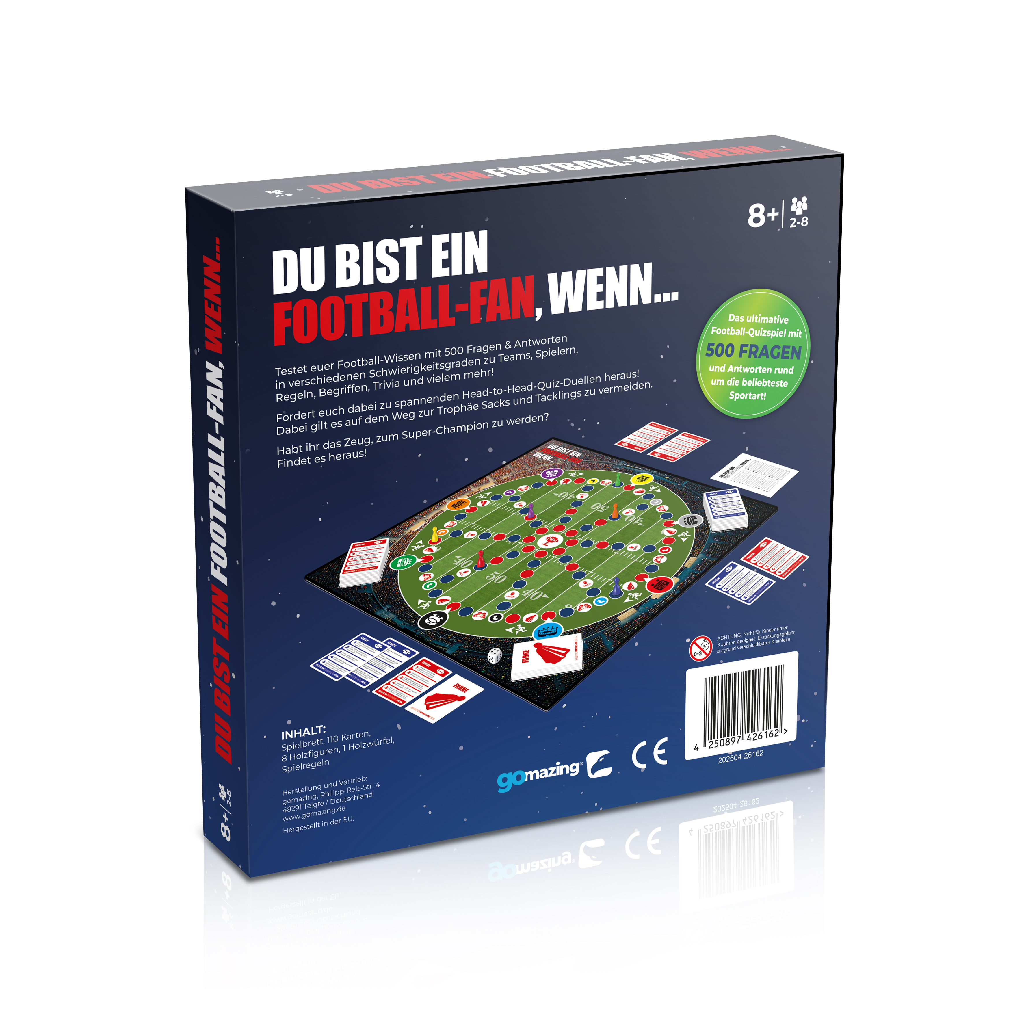 Schachtel eines Brettspiels: 'DU BIST EIN FOOTBALL-FAN, WENN...' (Du bist ein Football-Fan, wenn...)