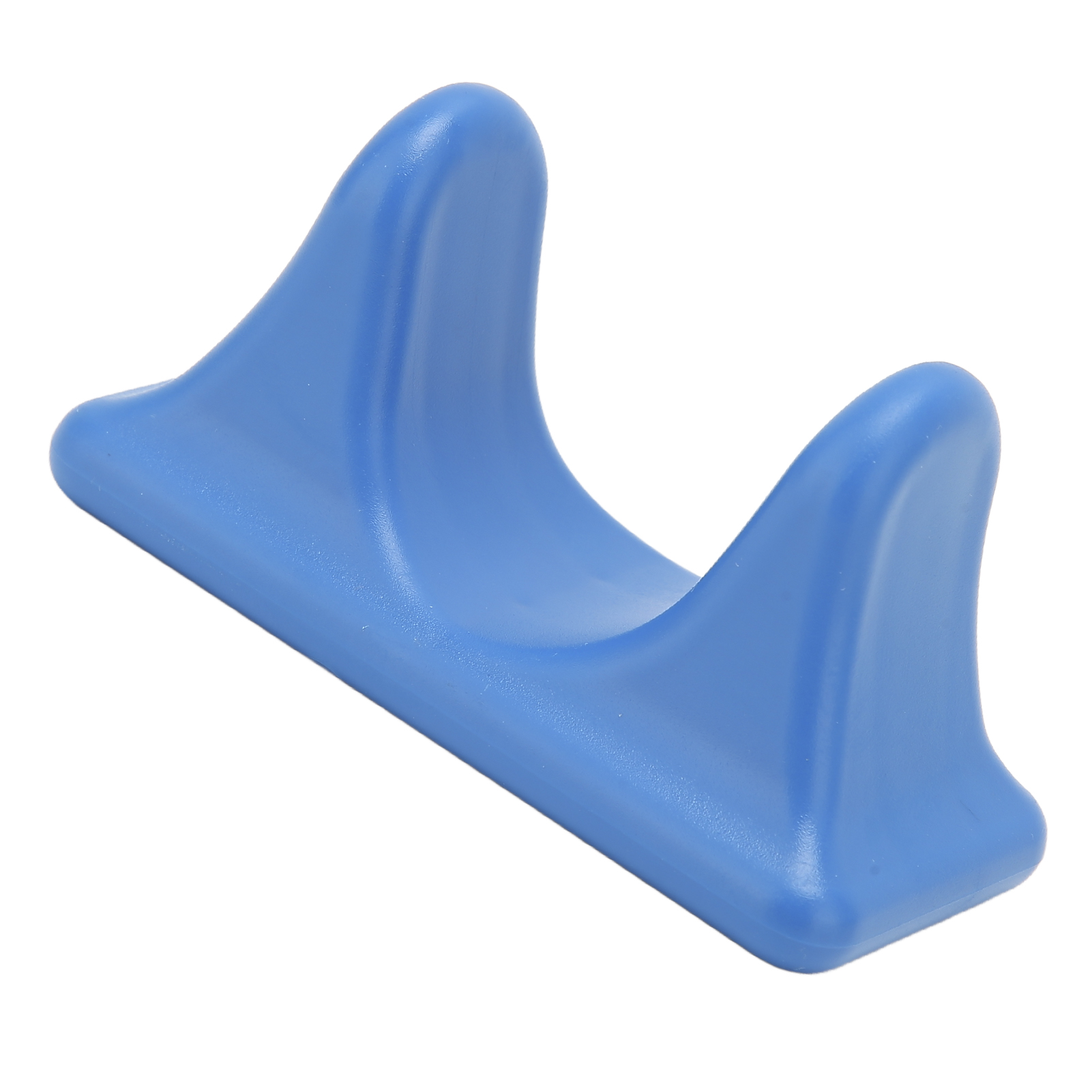 Blauer Nackenentspanner. Weißer Hintergrund.