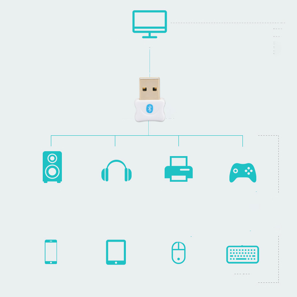 Das Bild zeigt ein Diagramm der mit dem Bluetooth-Adapter möglichen Verbindungen.