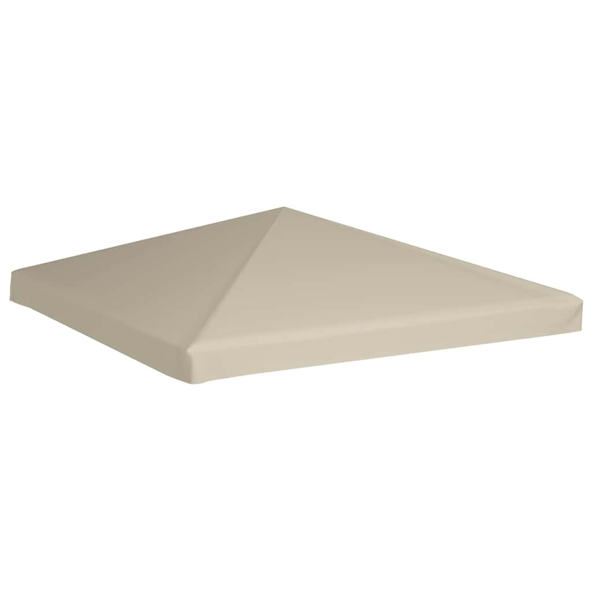 Eine quadratische beige Baldachinabdeckung, aus leicht erhöhter Perspektive betrachtet, auf weißem Hintergrund.