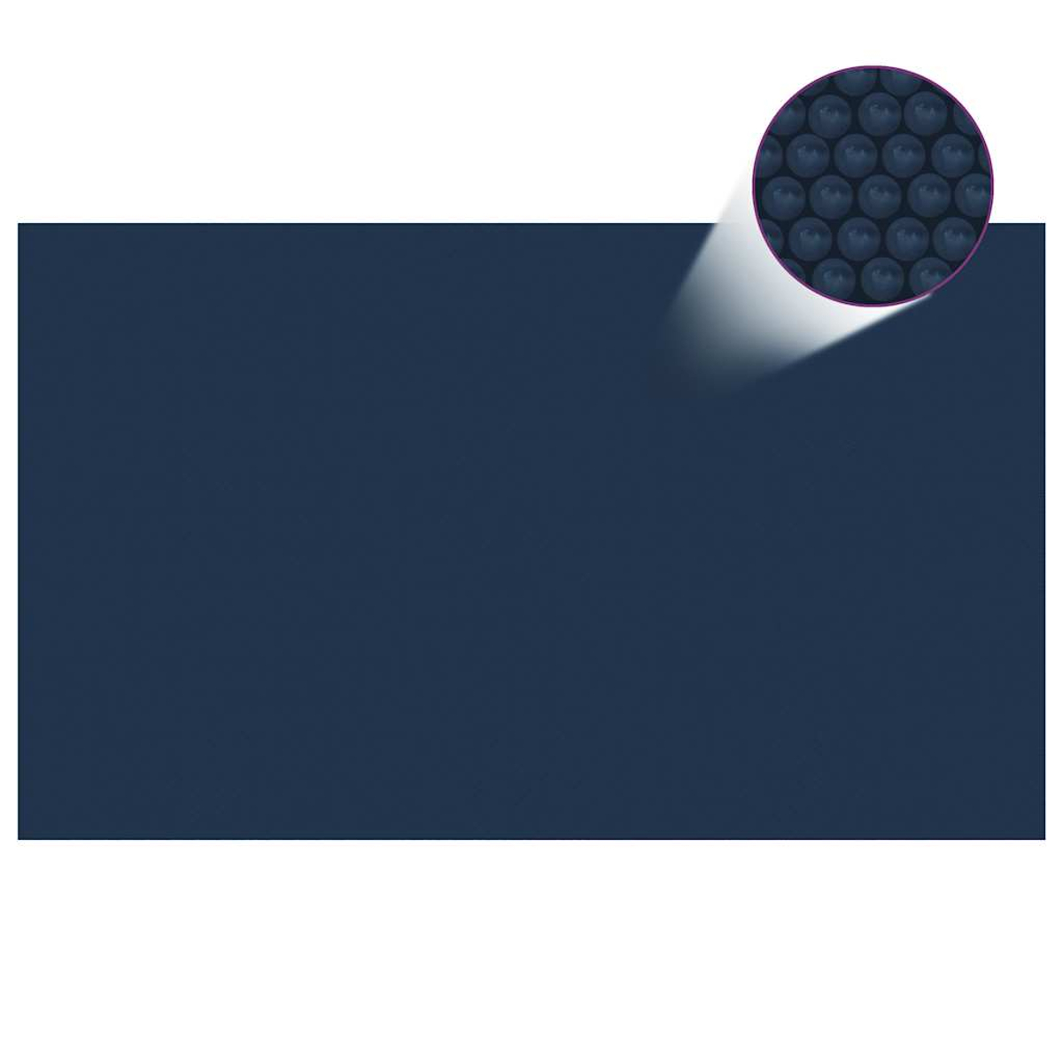 Ein dunkelblauer Hintergrund mit einer kreisförmigen Nahaufnahme von Blaubeeren oben rechts.