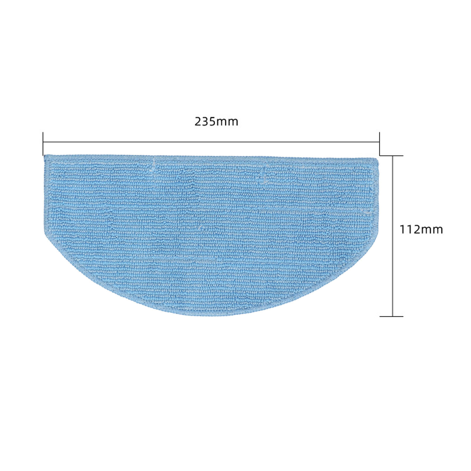 Ein einzelnes blaues Reinigungspad mit Maßen auf weißem Hintergrund.