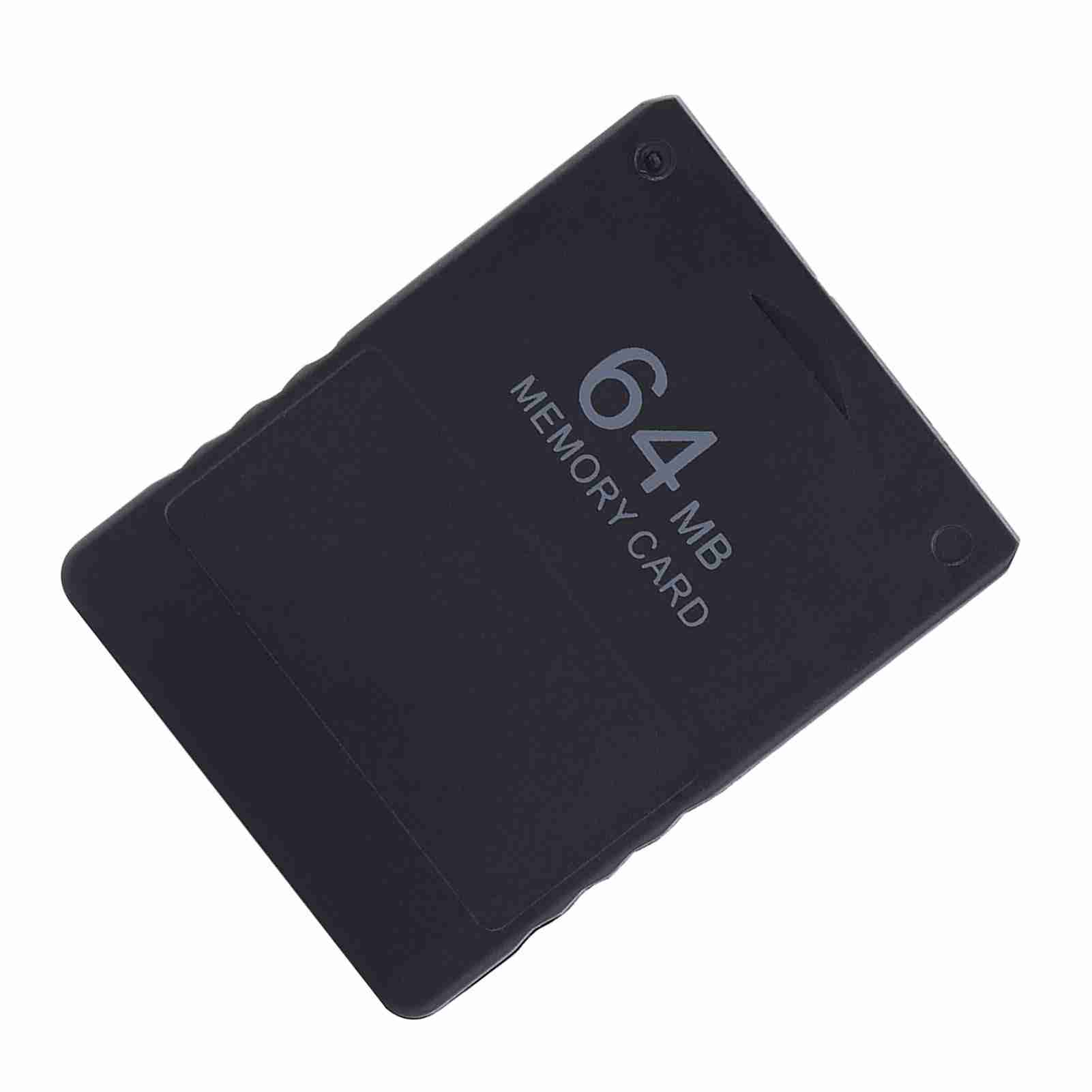 Eine schwarze 64 MB Speicherkarte für eine Spielekonsole.