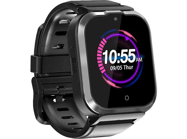 ONESTYLE SMW-Kids Kinder Smartwatch  mit LBS-Tracking, 4G, GPS,  Video- u. Telefonfunktion, SOS Smartwatch Kunststoff Silikon, Schwarz