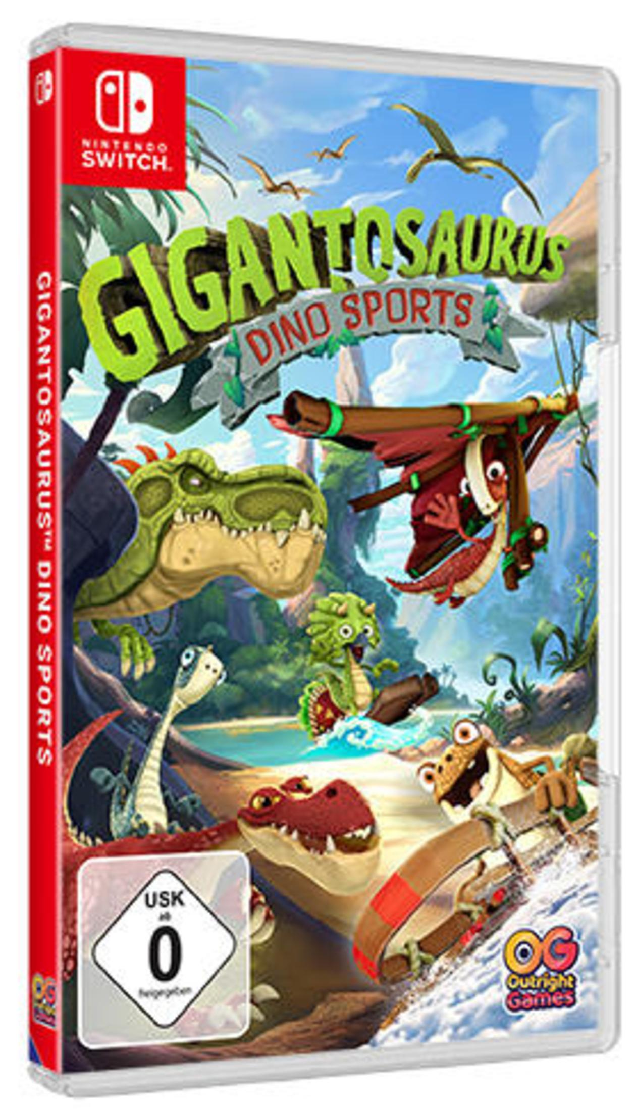 Scatola di gioco Nintendo Switch con tema dinosauri e titolo del gioco.