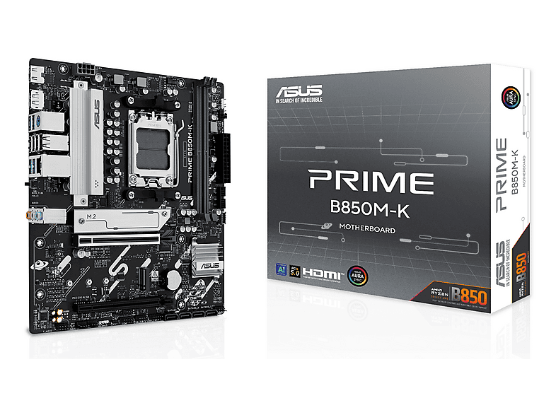 ASUS MB ASUS PRIME B850M-K (AMD,AM5,DDR5,mATX) Multimedia-Technik Mainboards AMD Motherboard Schwarz