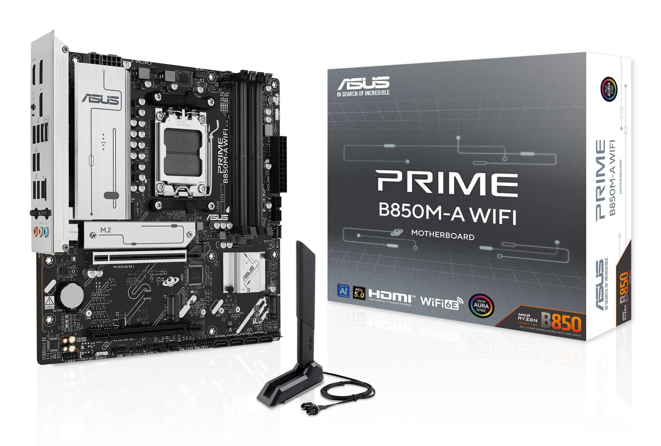 ASUS Prime B850M-A Wi-Fi 8000MHz (OC) Soket AM5 M.2 HDMI DP AMD B850 DDR5 Micro ATX Anakart