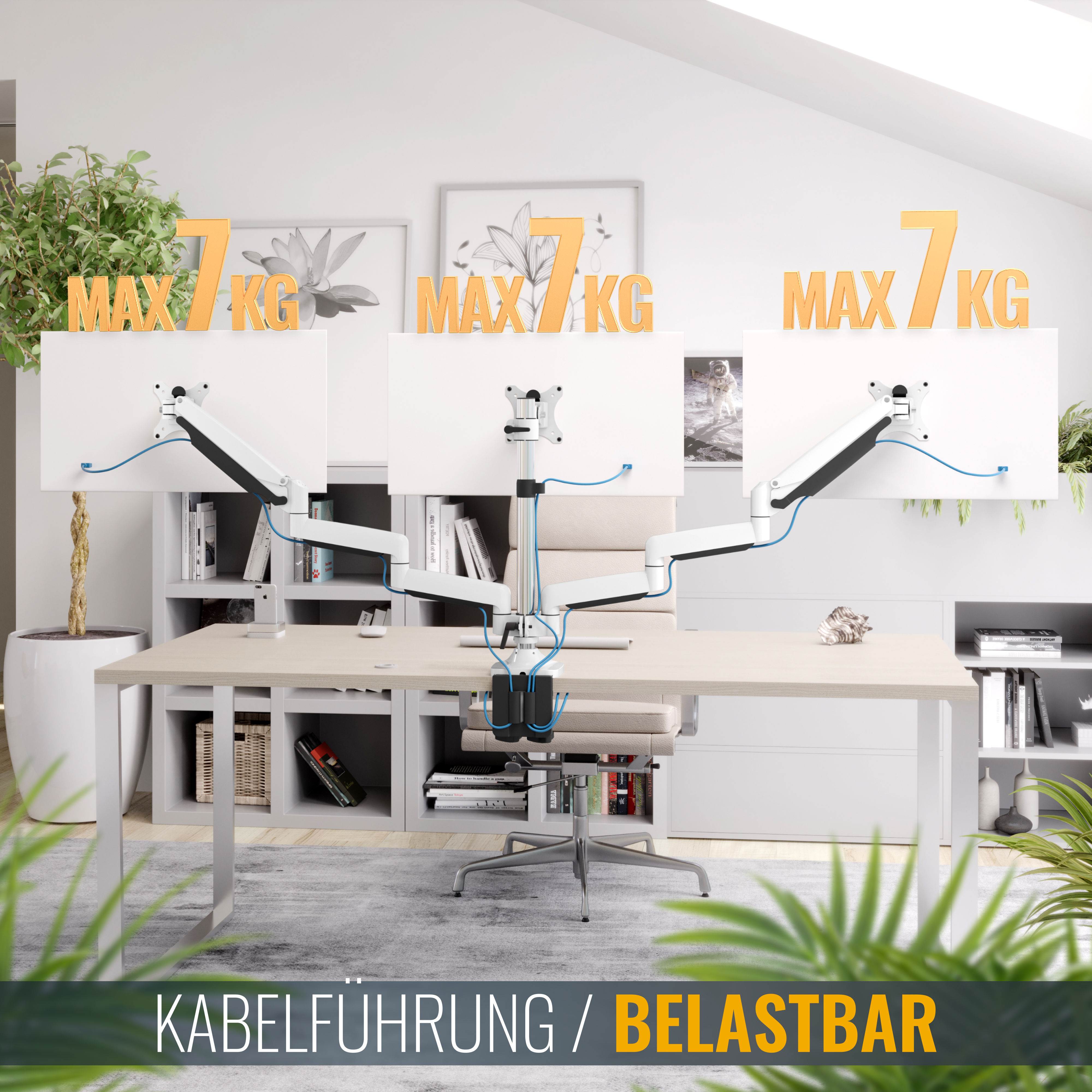 Eine TV-Halterung ist an einer grauen Wand montiert, die ihr Design und ihre Installation zeigt.