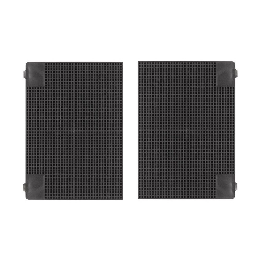 Deux panneaux noirs, rectangulaires et texturés avec des coins sombres, présentés sur fond blanc.