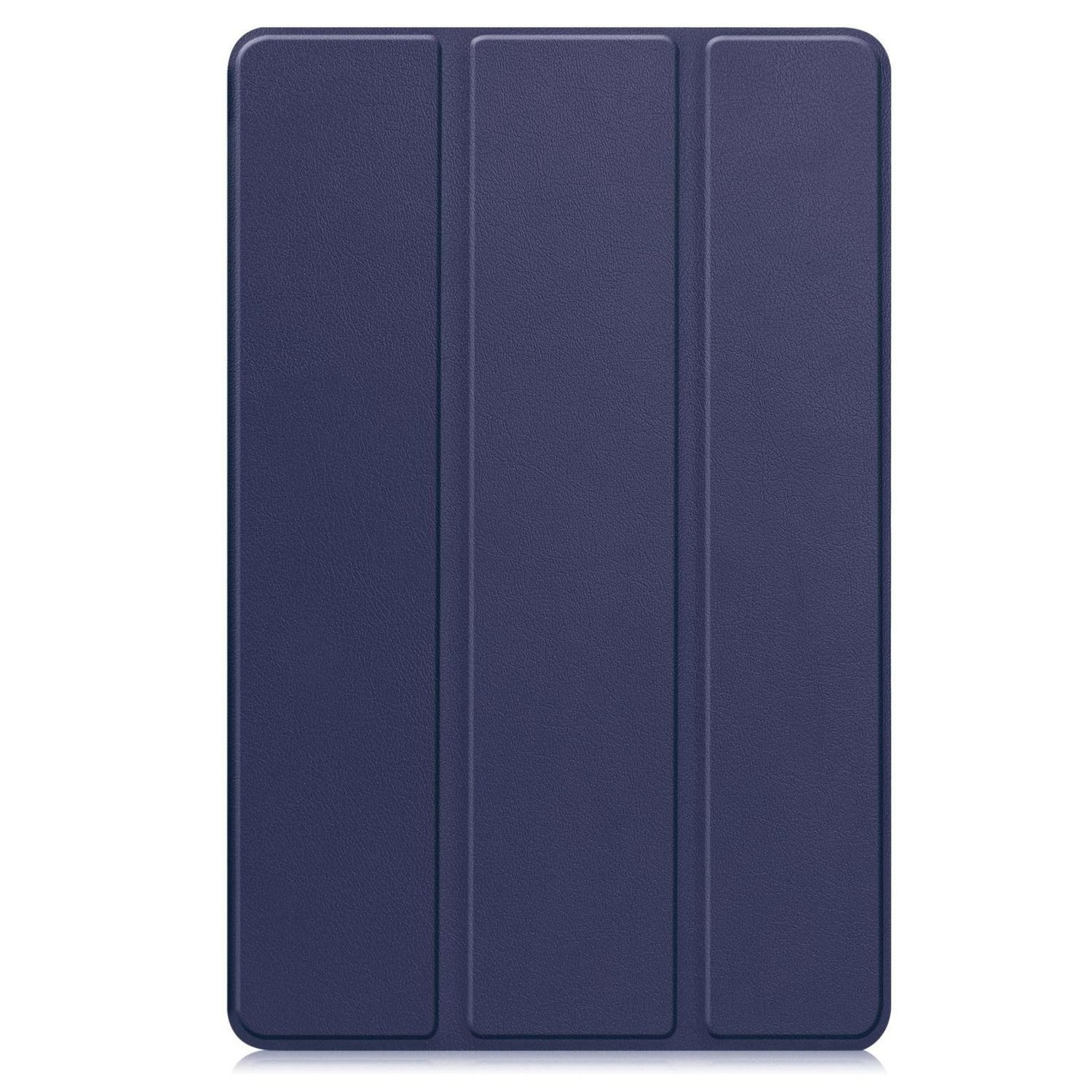 Eine marineblaue Tablet-Hülle, geschlossen. Es ist ein einfaches Design mit glatter Oberfläche.