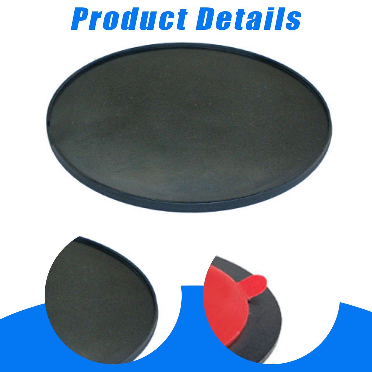 Schwarze Scheibe mit rotem Aufkleber, Produktdetails.