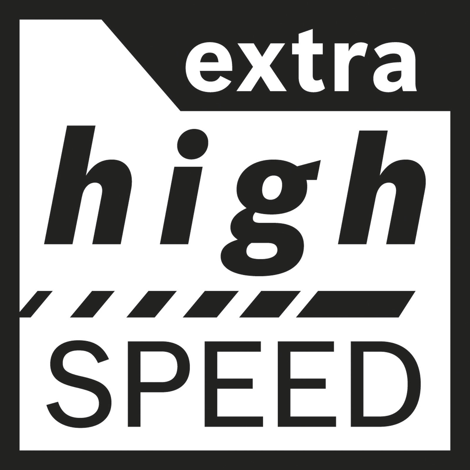 'extra high SPEED' yazan siyah beyaz bir resim.