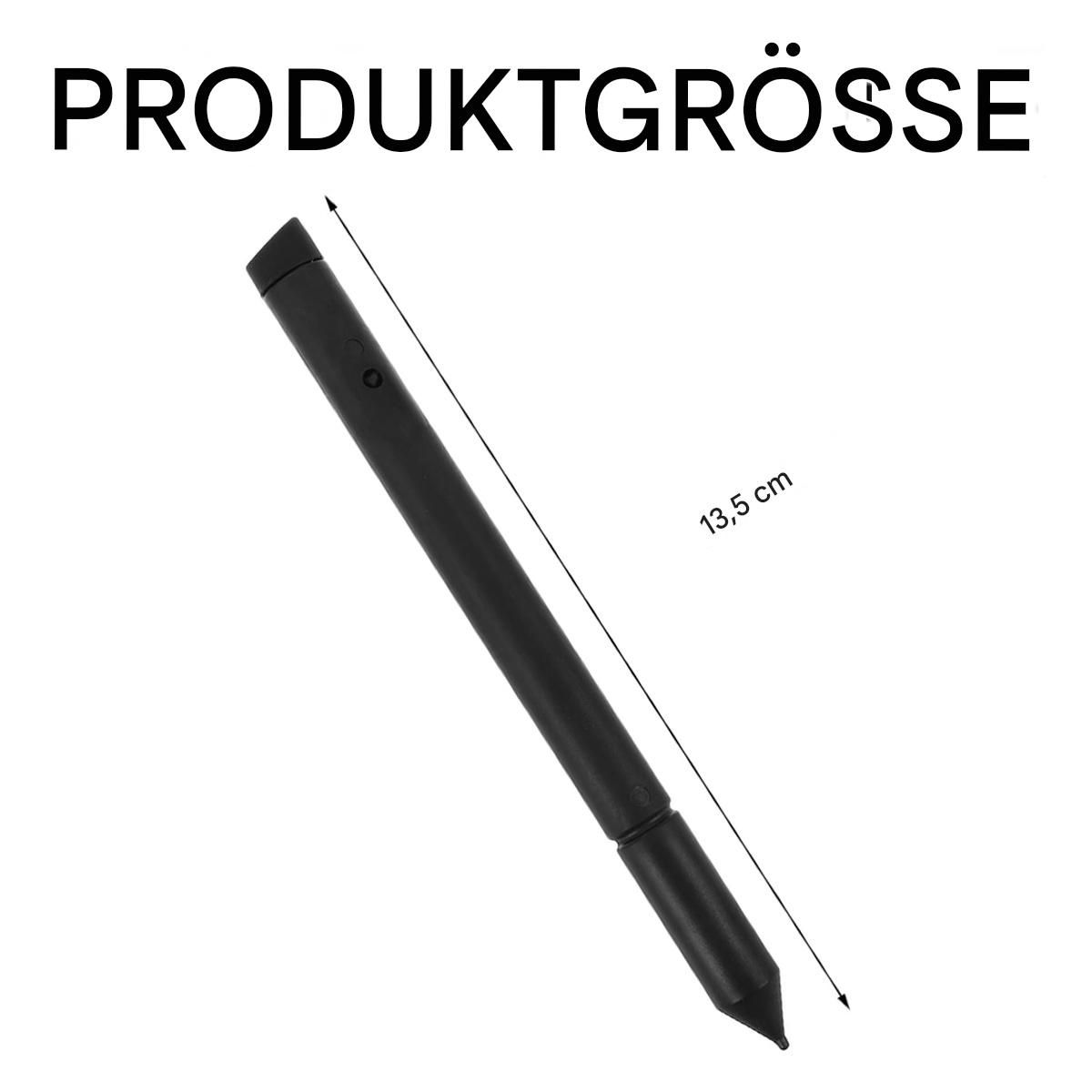 Schwarzer Stift mit einer Messung von 13,5 cm vor weißem Hintergrund.