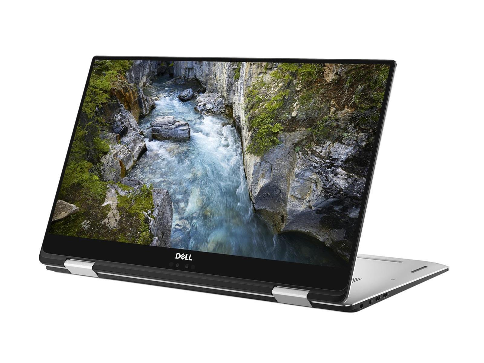 Dell-Laptop mit Bildschirm, der eine Flussszene zeigt.