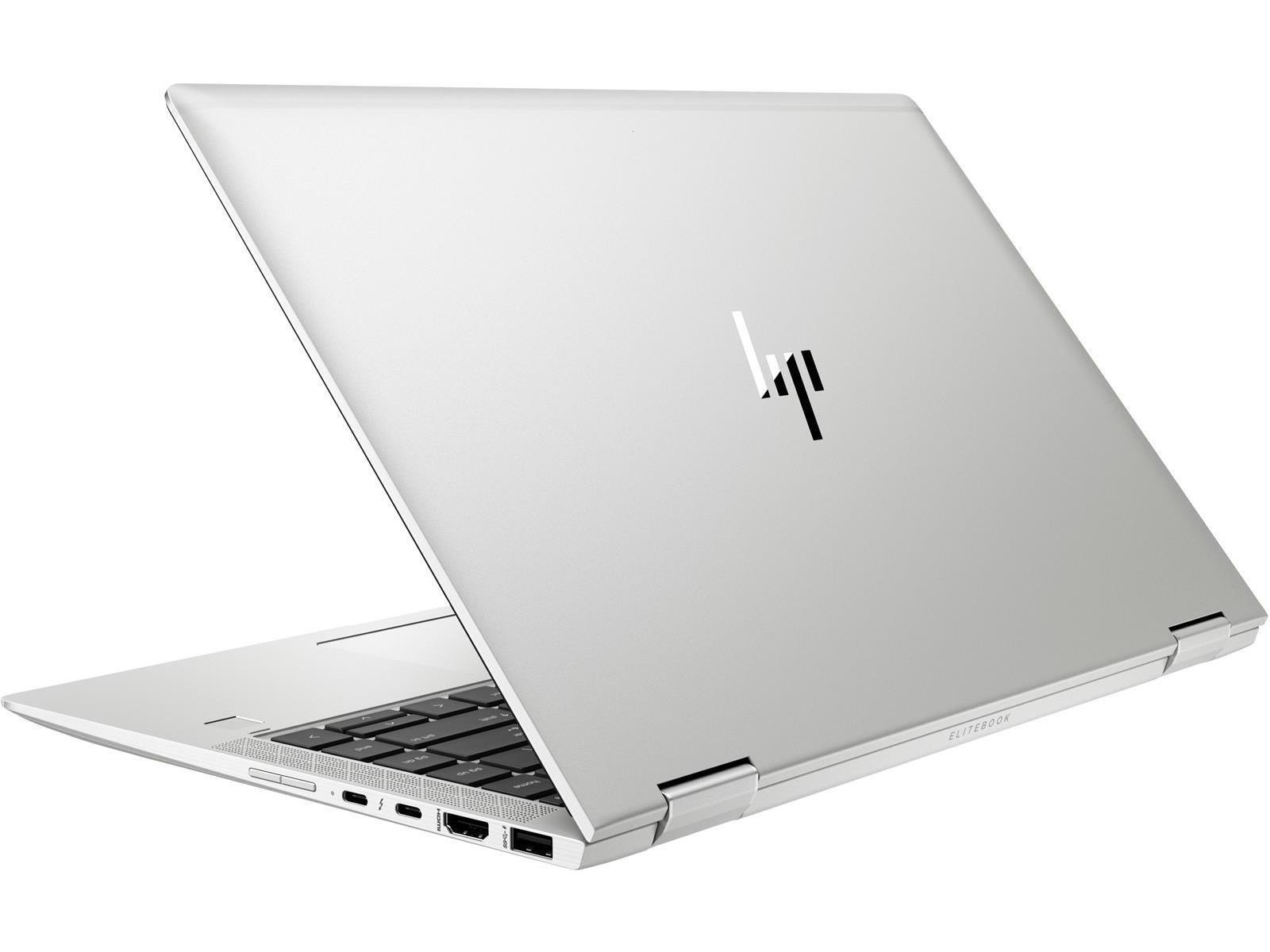 Silberner Laptop mit geschlossenem Deckel. HP-Logo sichtbar. Weißer Hintergrund.