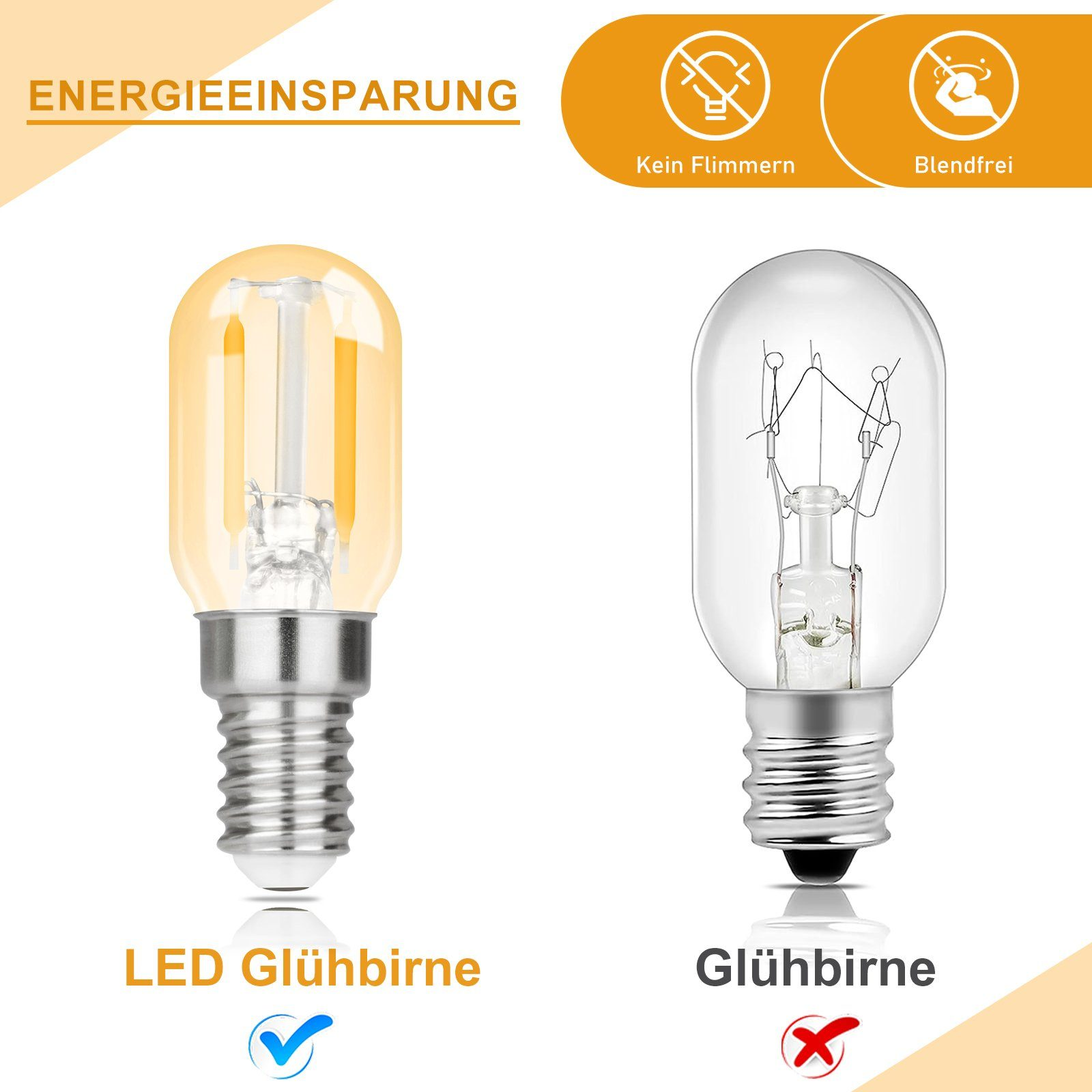 Porównanie dwóch żarówek. Jedna to LED rurowa, a druga to tradycyjna żarówka.