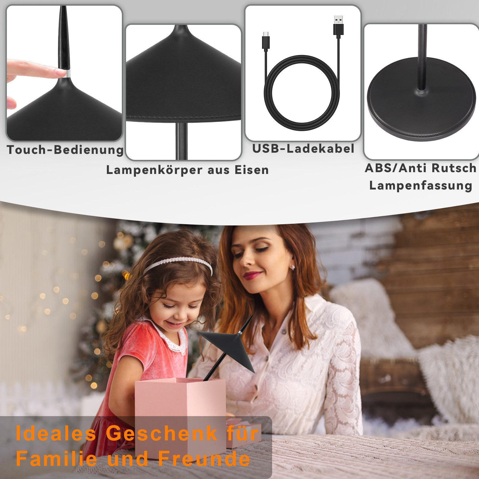 Młoda dziewczyna i kobieta otwierają pudełko z prezentem. Tekst mówi: 'Idealny prezent dla rodziny i przyjaciół'.