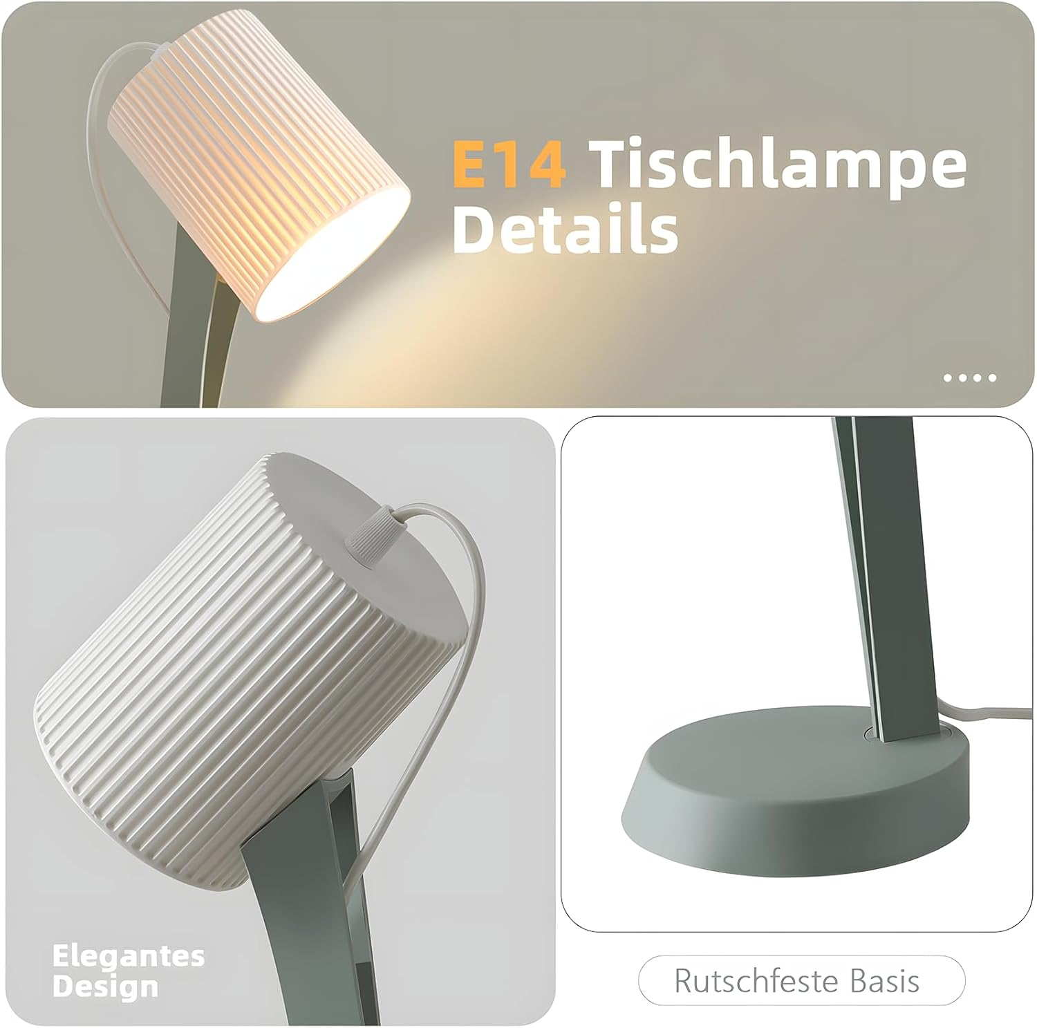 Szczegóły lampy, w tym klosz i podstawa.