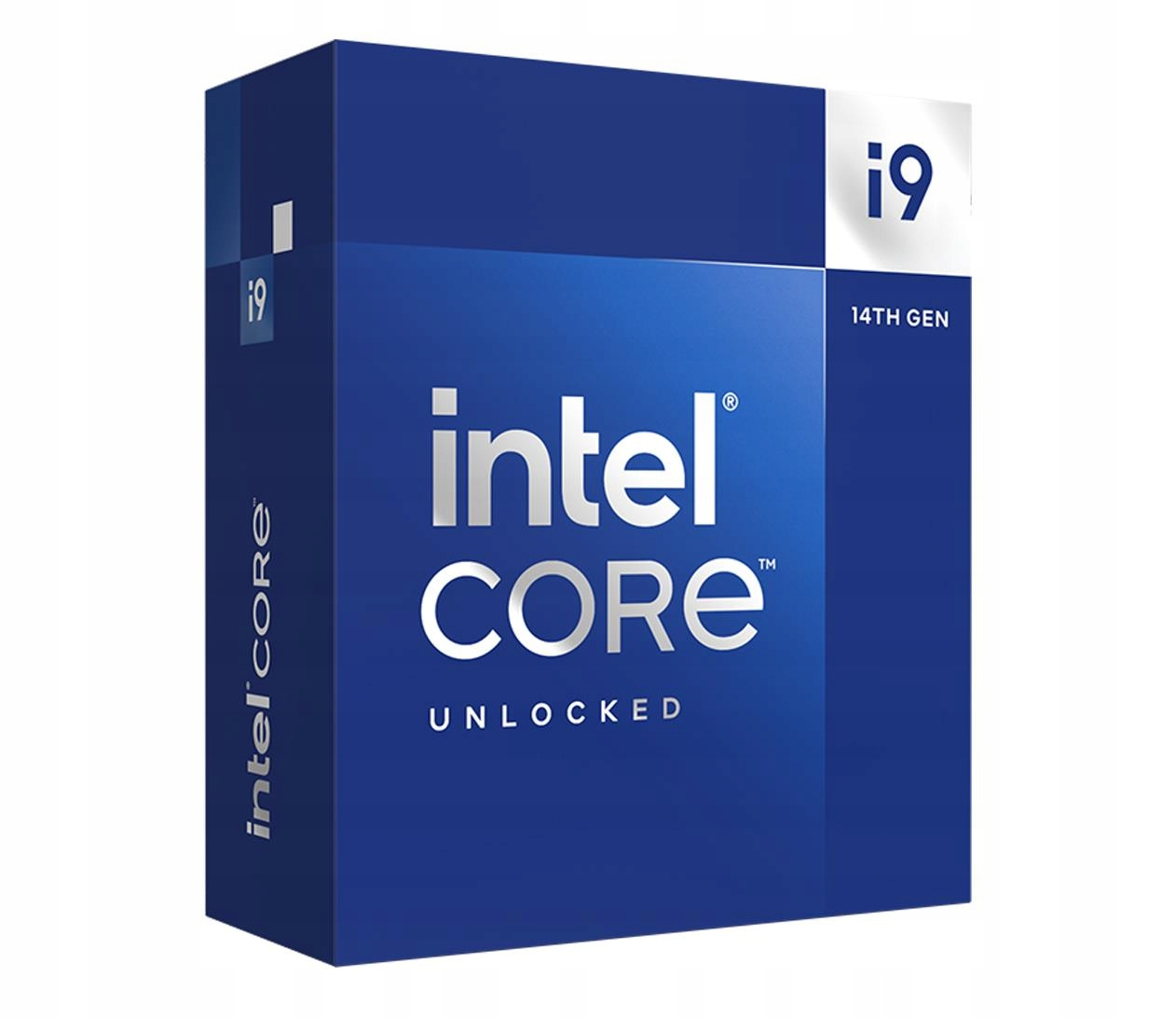 Scatola con sfondo blu e le parole 'CORE' e 'i9'.