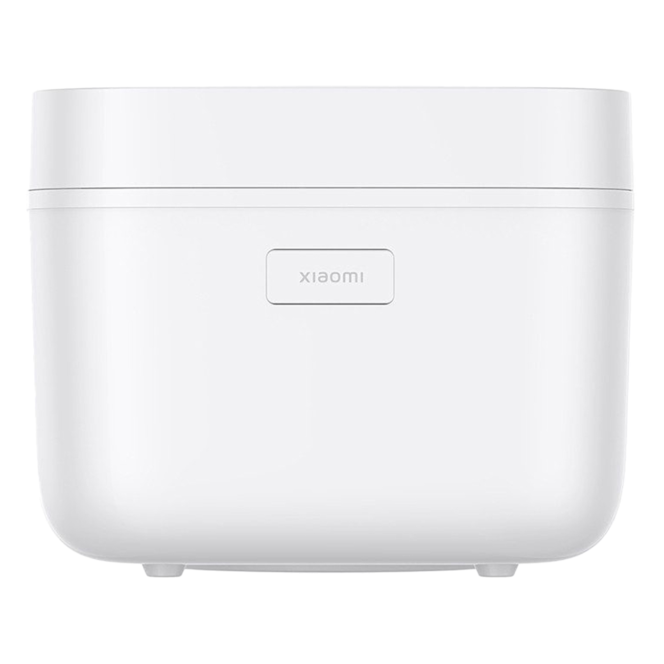 Weißer Reiskocher mit Xiaomi-Branding auf der Vorderseite. Schlichtes Design, abgerundete Kanten.