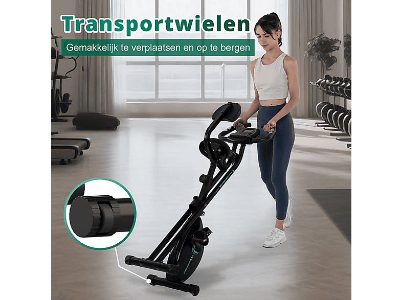 Ultrasport F-Bike 150/200, hometrainer, 8 weerstandsniveaus, tablethouder, handpuls sensoren