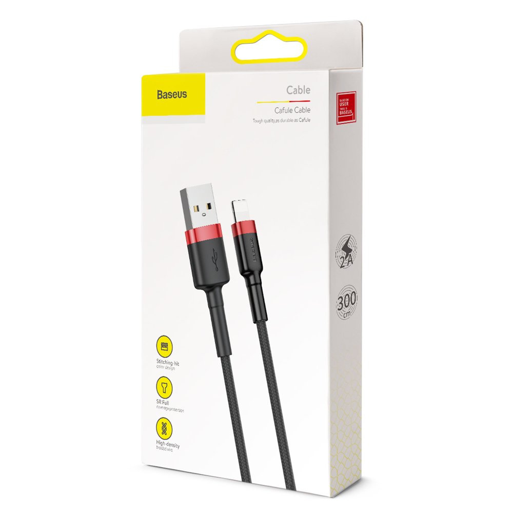 Białe i czarne pudełko z kablem USB w środku. Na pudełku nazwa marki.