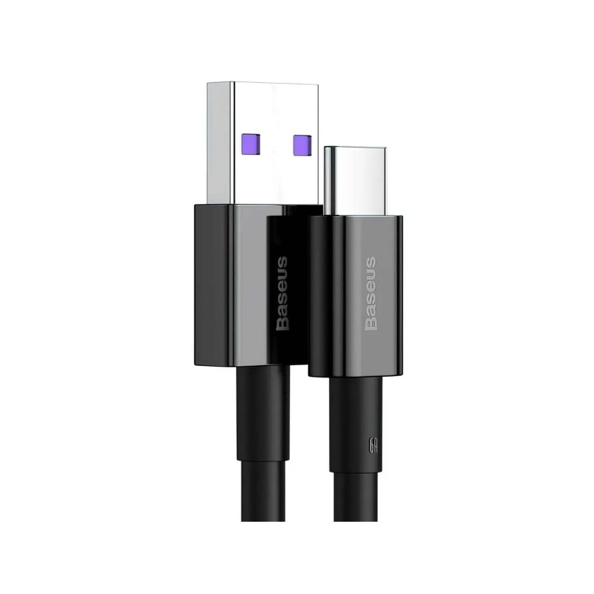 Czarny i srebrny kabel USB-C z portem USB i portem USB-C. Marka to Baseus.