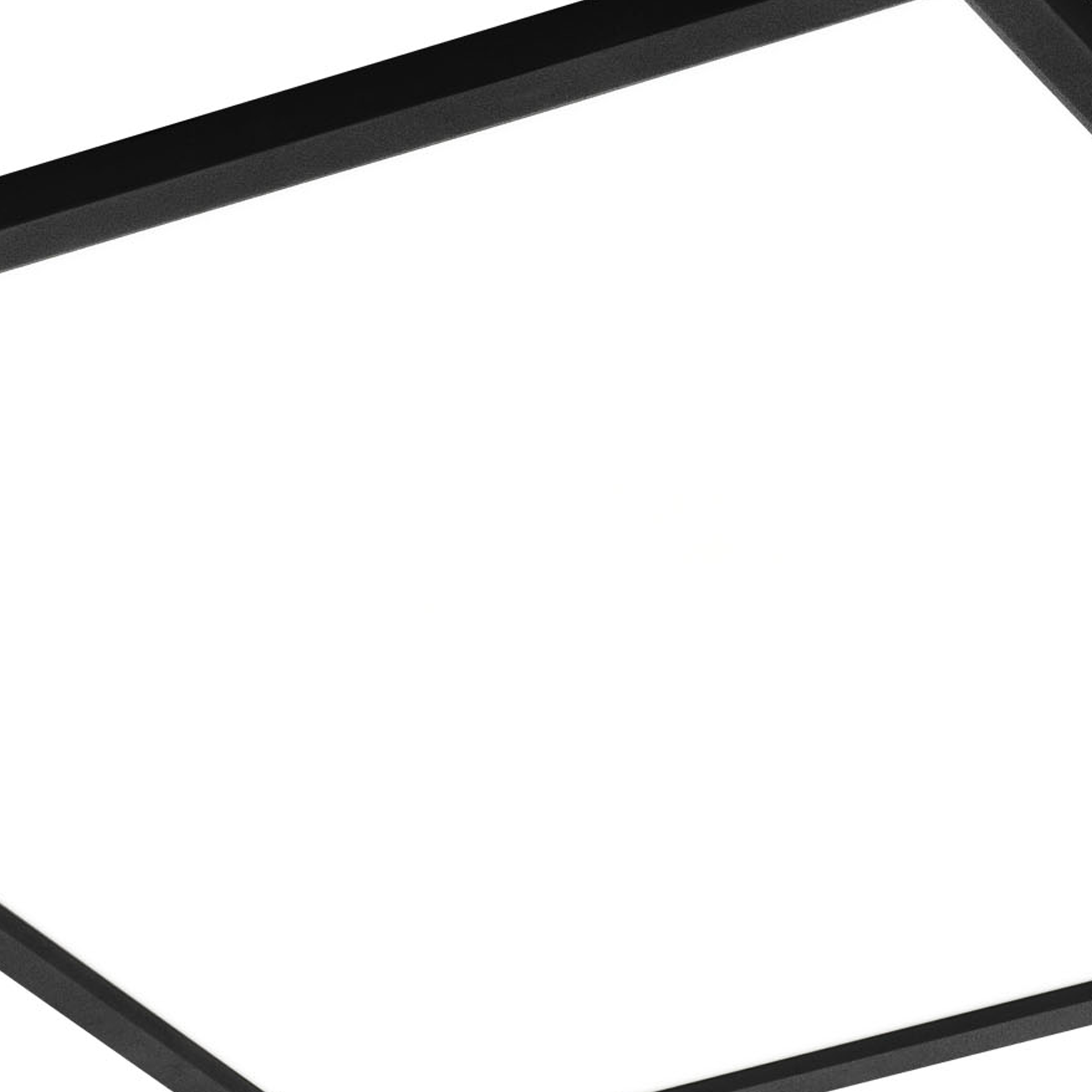 Un quadrato bianco brillante. Ha bordi neri. L'immagine è un primo piano.
