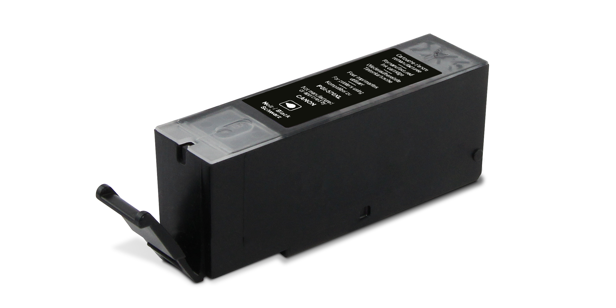 Czarny wkład atramentowy Canon na białym tle.