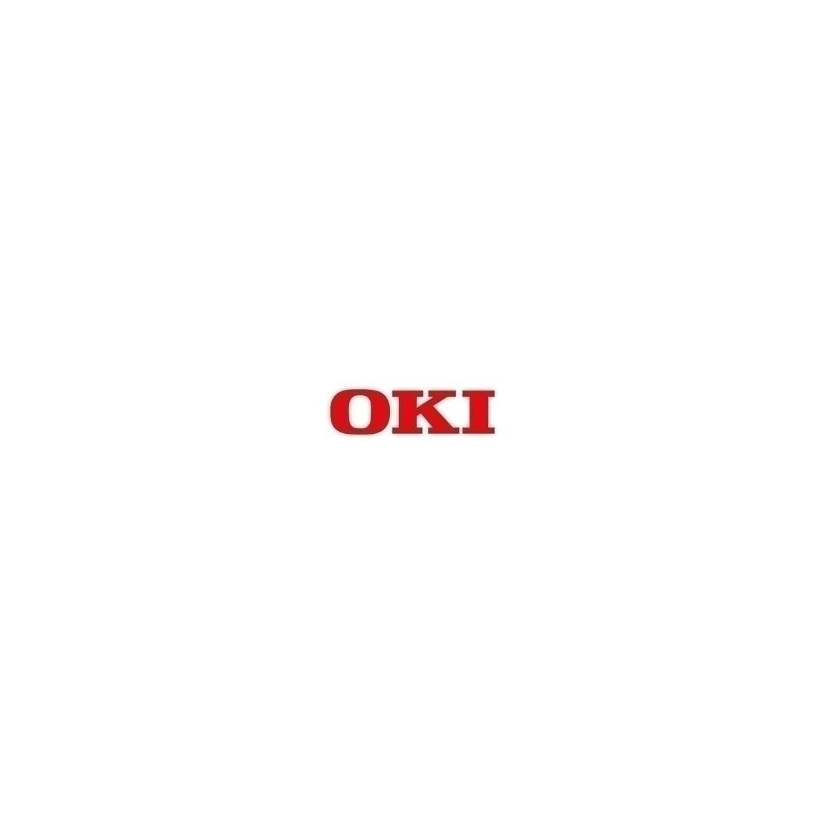 La parola OKI in lettere rosse su sfondo bianco. Le lettere sono in grassetto e senza grazie.