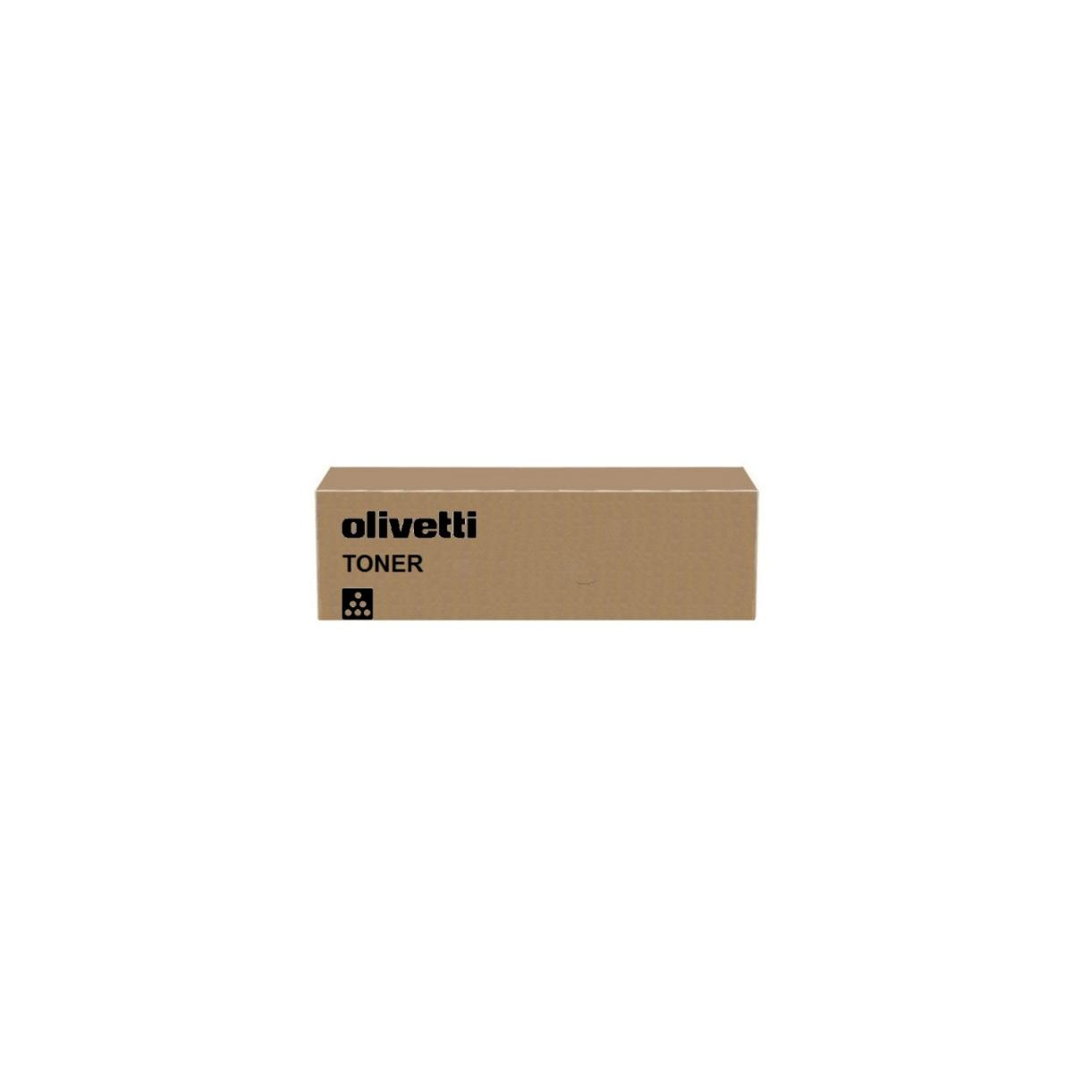 Una scatola di toner Olivetti marrone con il marchio e la scritta 'TONER'.