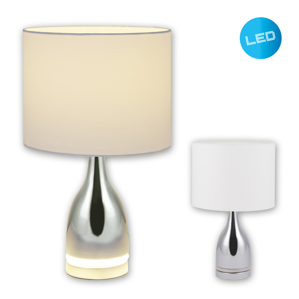 Zwei Lampen, eine mit weißem Schirm und eine kleinere.