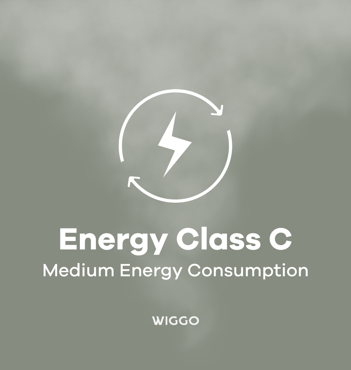 A graphic with a lightning bolt inside a circular arrow symbol, with text 'Energy Class C'.