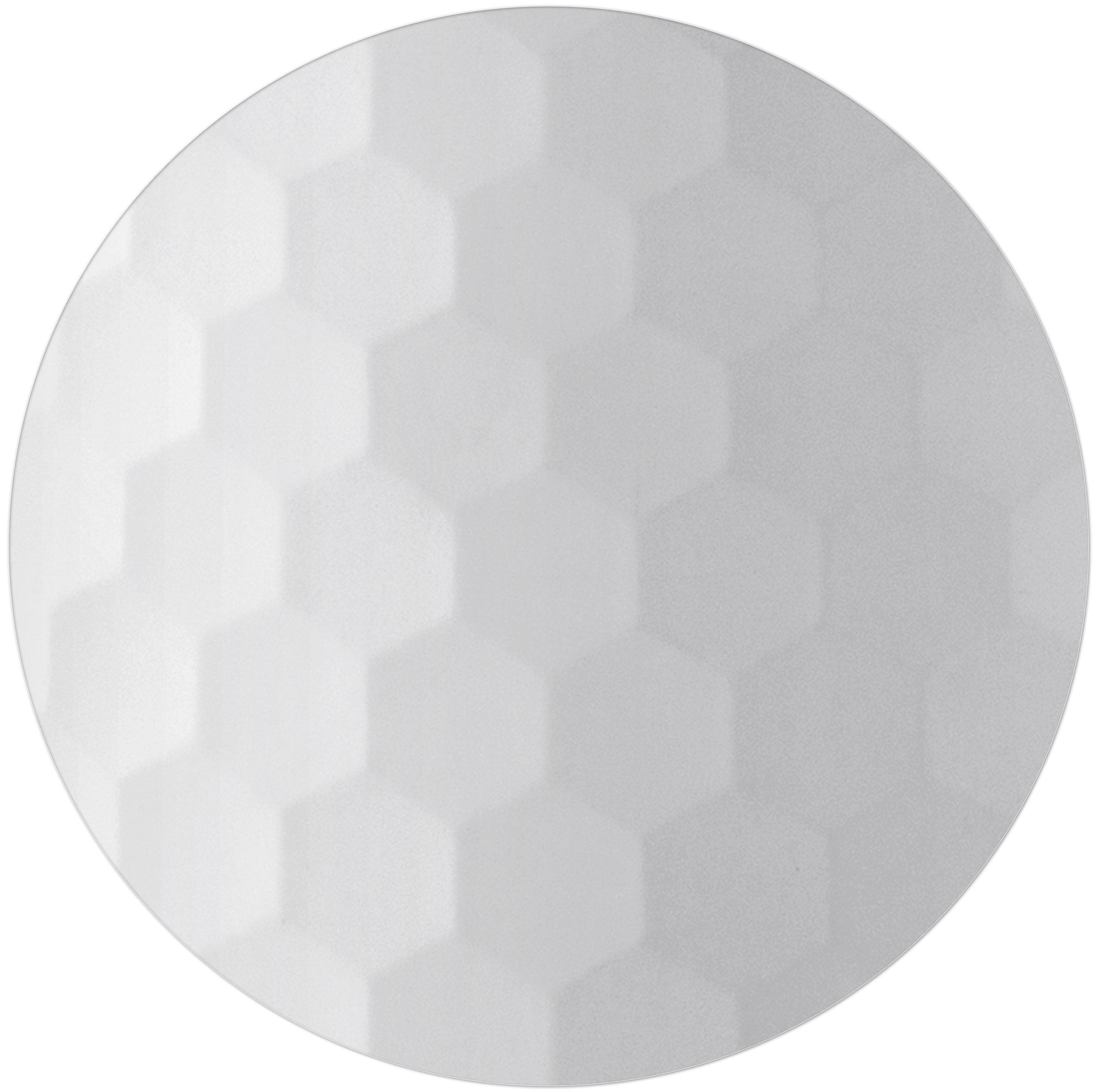 Biała, teksturowana, okrągła pokrywa z wzorem plastra miodu. Zacieniona, aby nadać głębi i wygląd 3D.