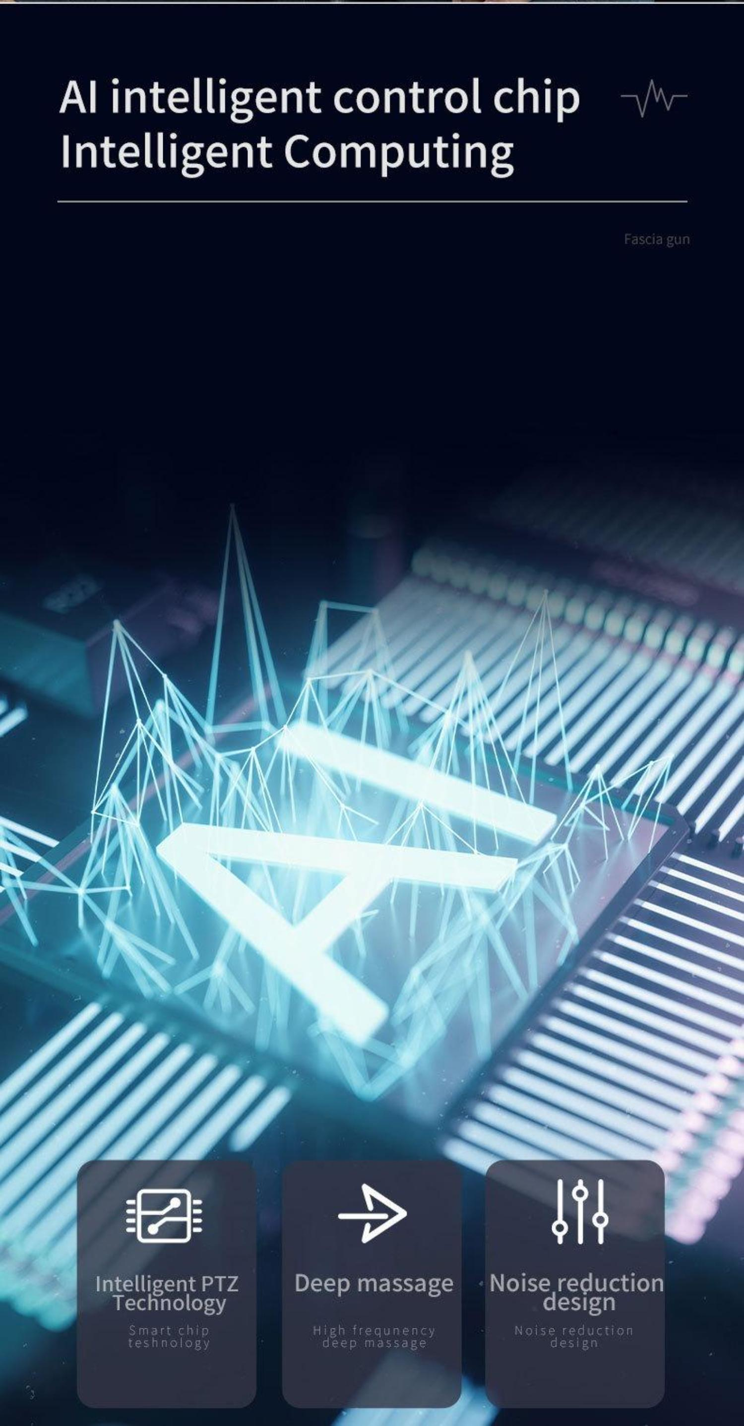 Bild einer Leiterplatte mit Text: KI-Intelligenter Steuerchip, intelligente Datenverarbeitung.
