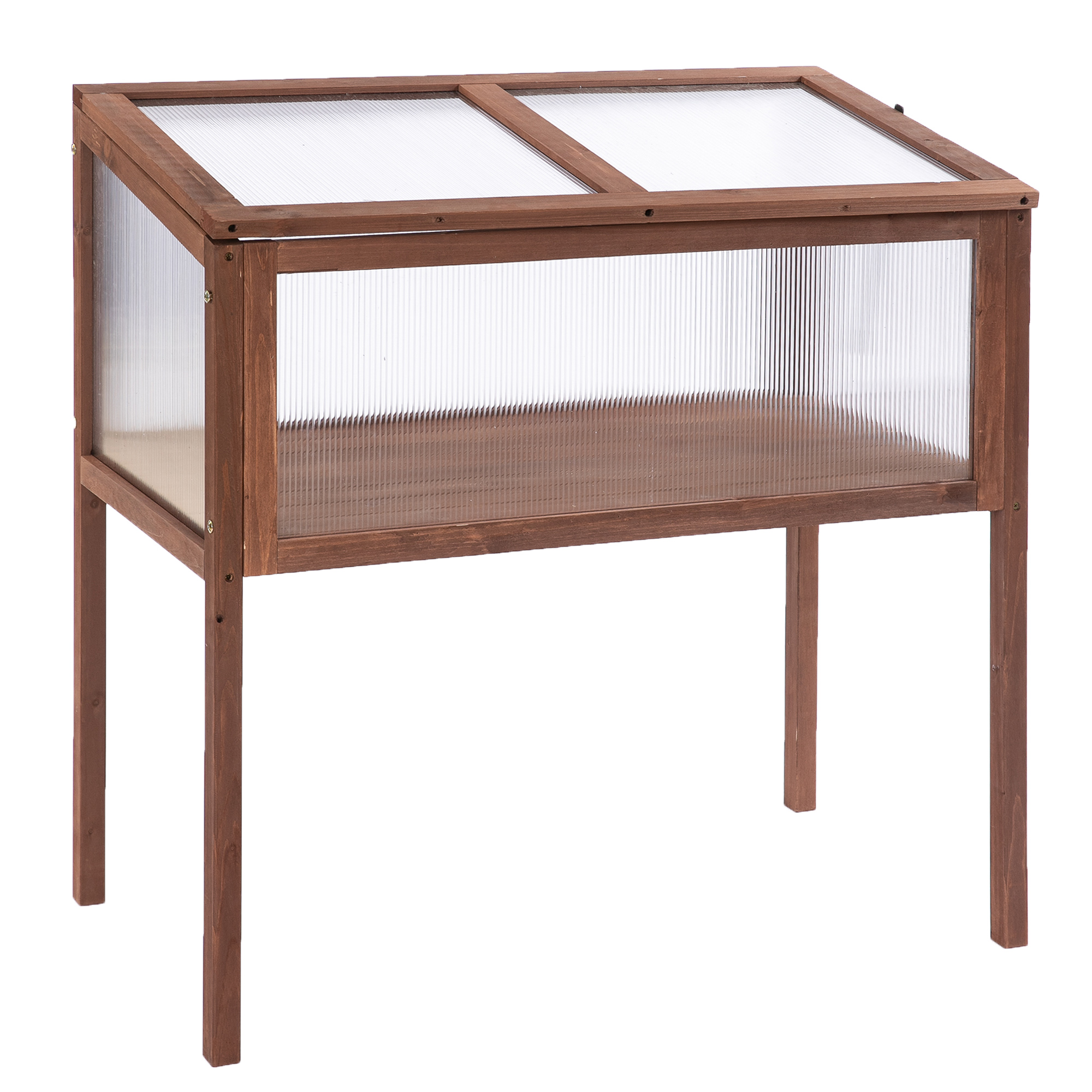 HIYORI 90x50x93 cm Geneigtes Dach Klappbare Abdeckung Pflanzkasten, Braun |  MediaMarkt