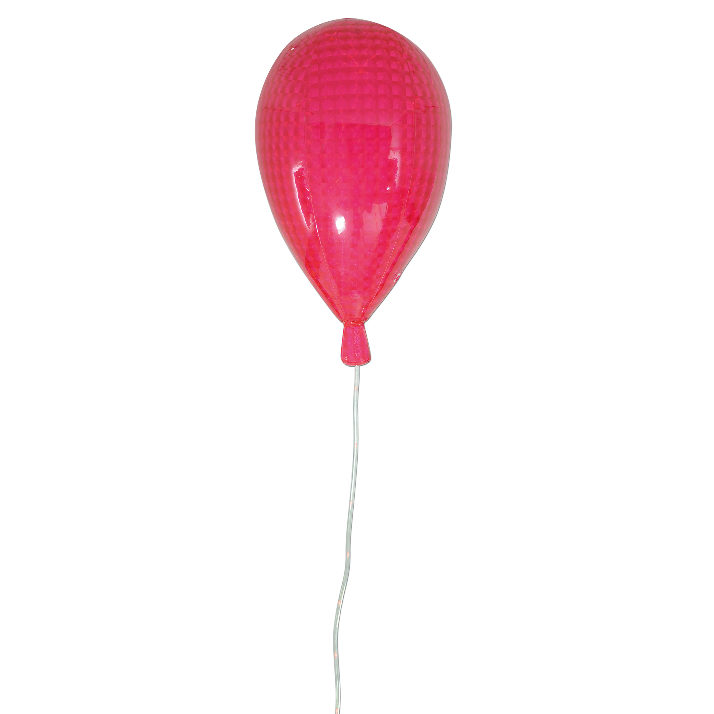 Ein rosa Ballon mit weißer Schnur.