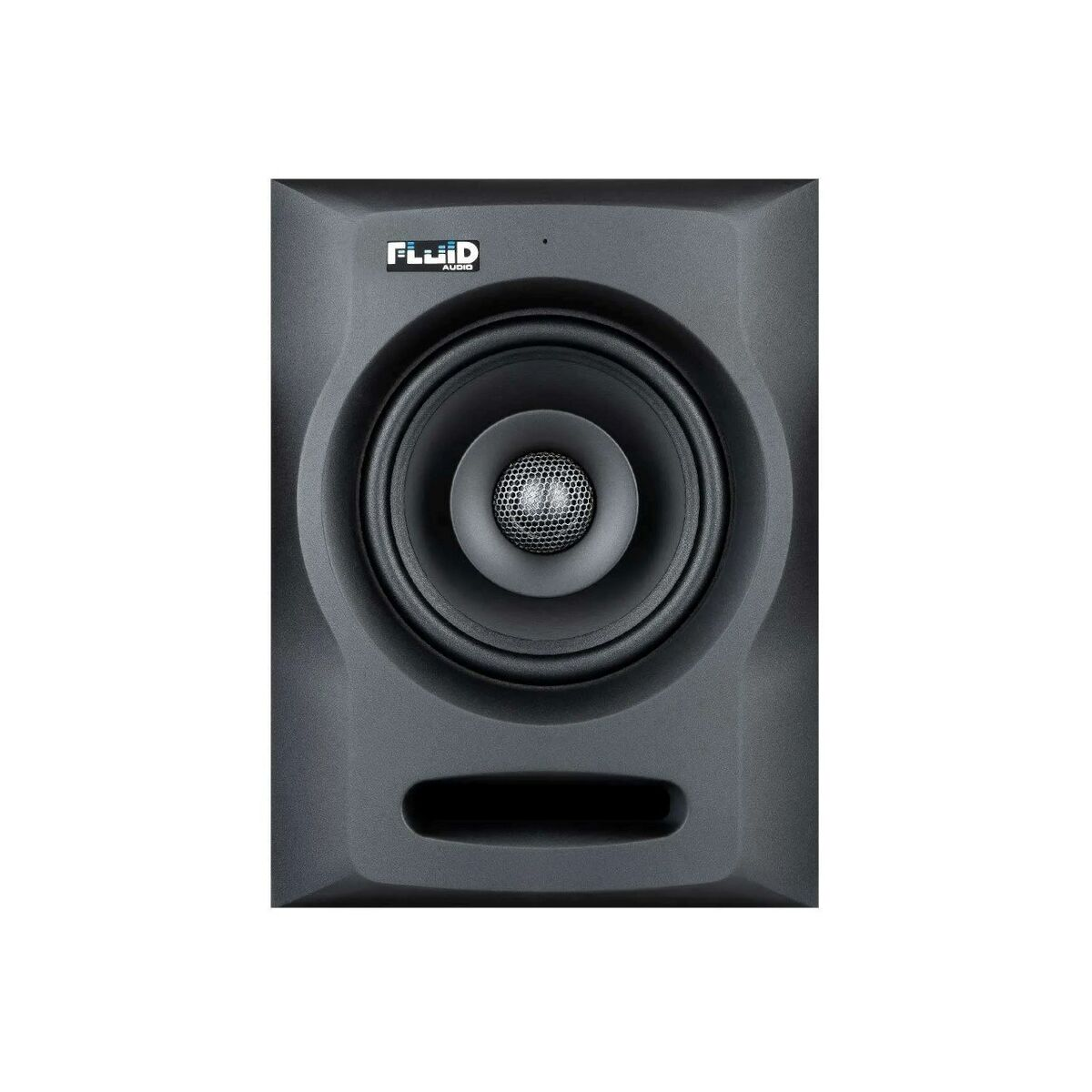 Un altoparlante monitor da studio nero con il logo Fluid Audio.