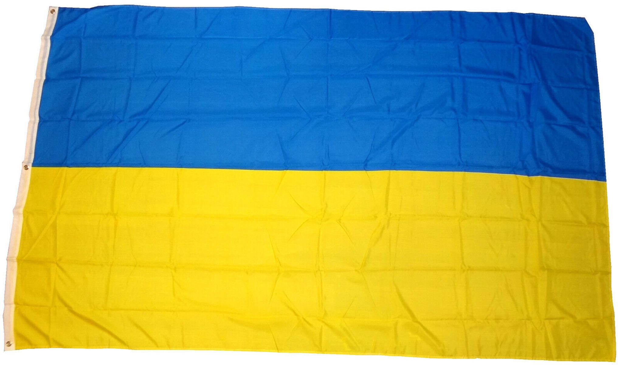 Ukrainische Flagge: blaue und gelbe horizontale Streifen.