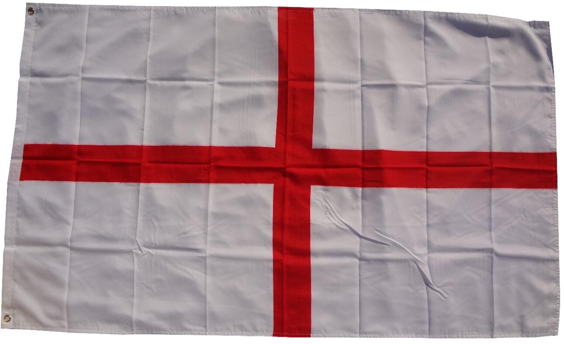 Englische Flagge: weißes Feld mit rotem Kreuz.