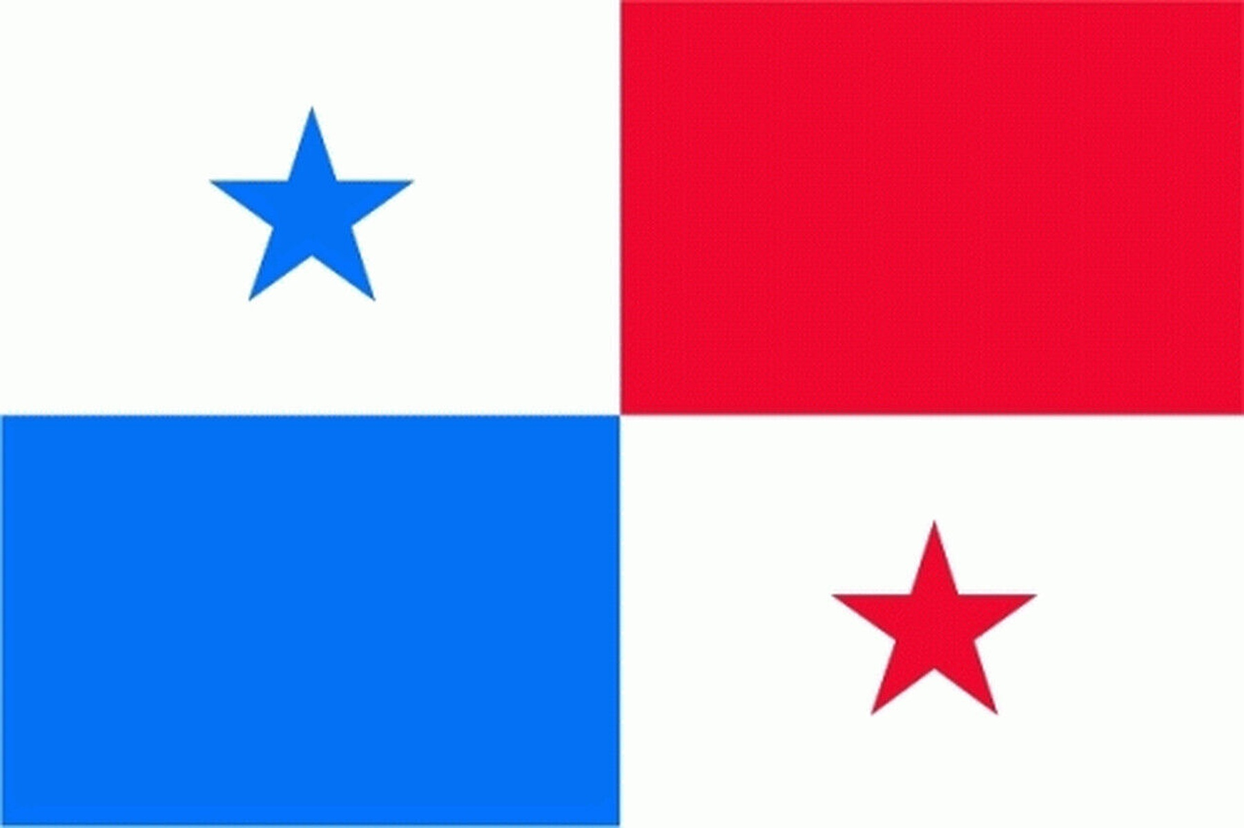 Flagge Panamas mit vier Quadranten: weiß, blauer Stern, rot und blau. Roter Stern rechts unten.