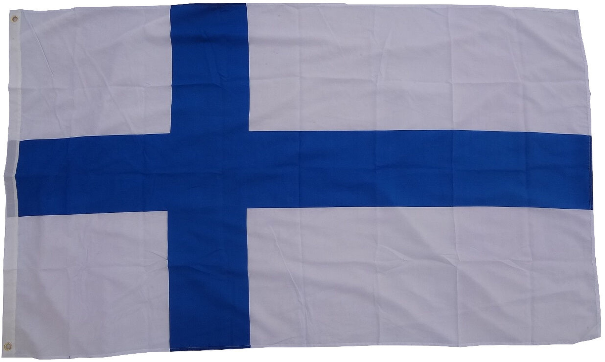 Finnische Flagge: weiß mit blauem Kreuz.