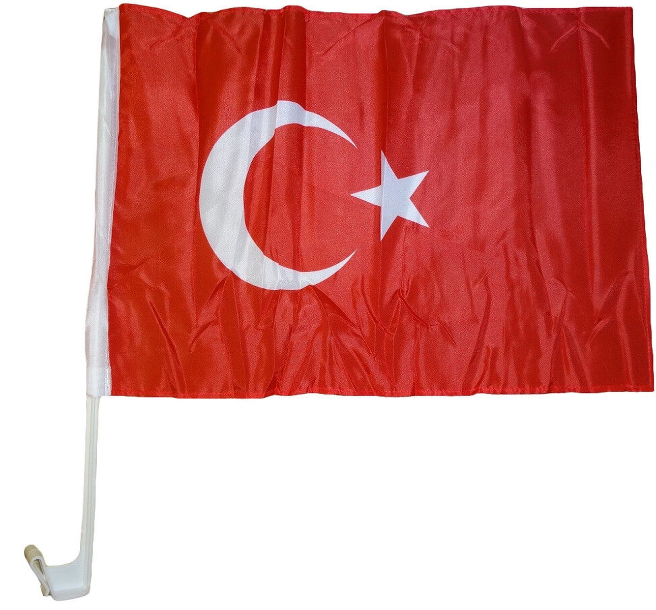 Türkische Flagge: rot mit weißem Halbmond und Stern.