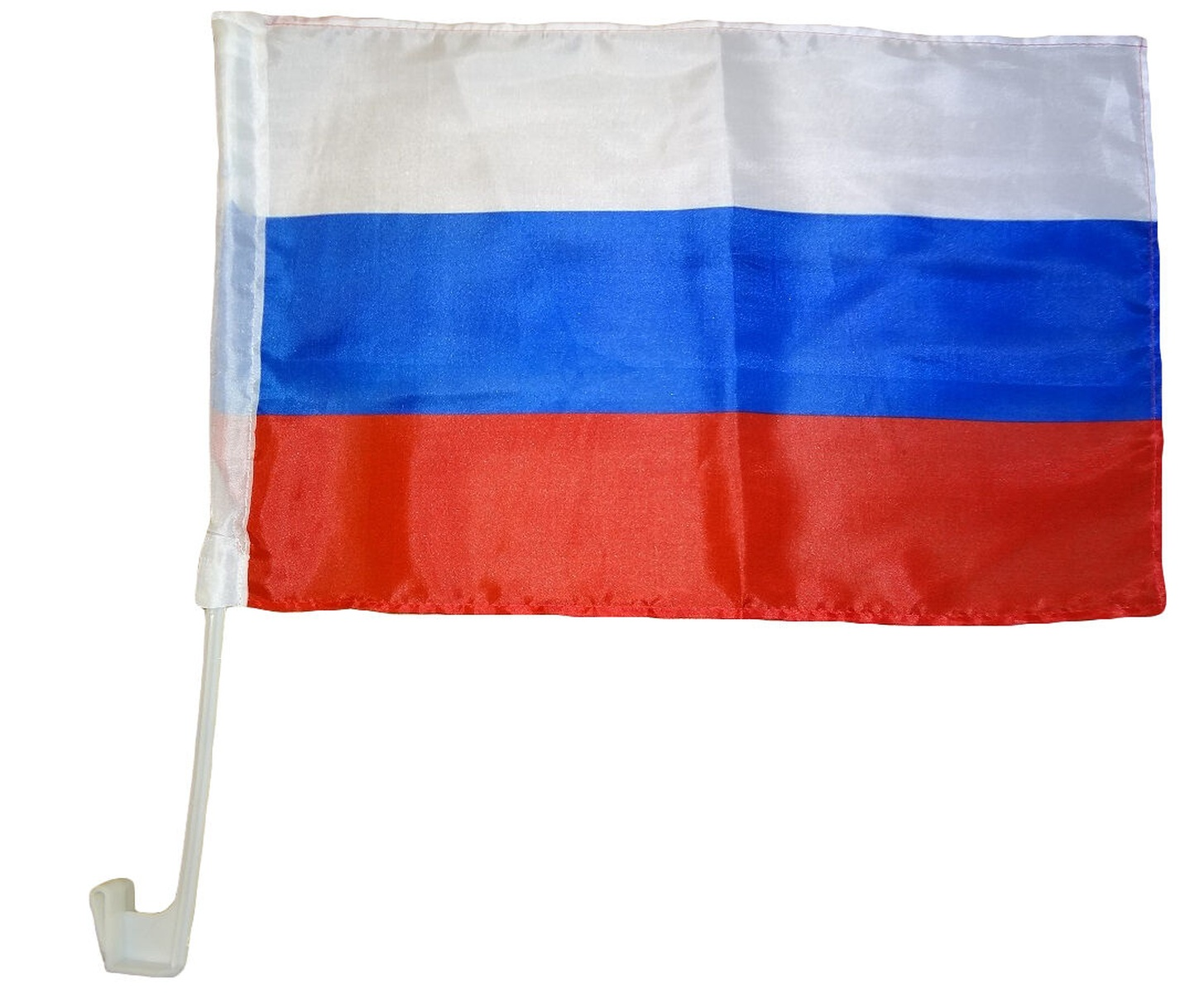 Flagge Russlands mit drei horizontalen Streifen: weiß, blau und rot.
