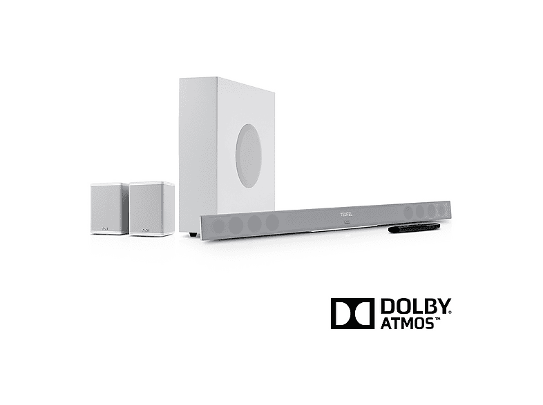 Barre De Son Teufel CINEBAR 11 4.1 Mk4 - Avec Dolby Atmos, Caisson De Basses Sans Fil & Enceintes Arrière, Bluetooth AptX, Blanc - 5